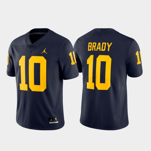 University of Michigan #10 Men Tom Brady Jersey Navy Embroidery Alumni Football Limited